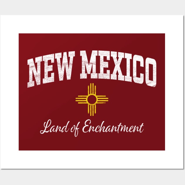 New Mexico NM Land of Enchantment Athletic Distressed Wall Art by TGKelly